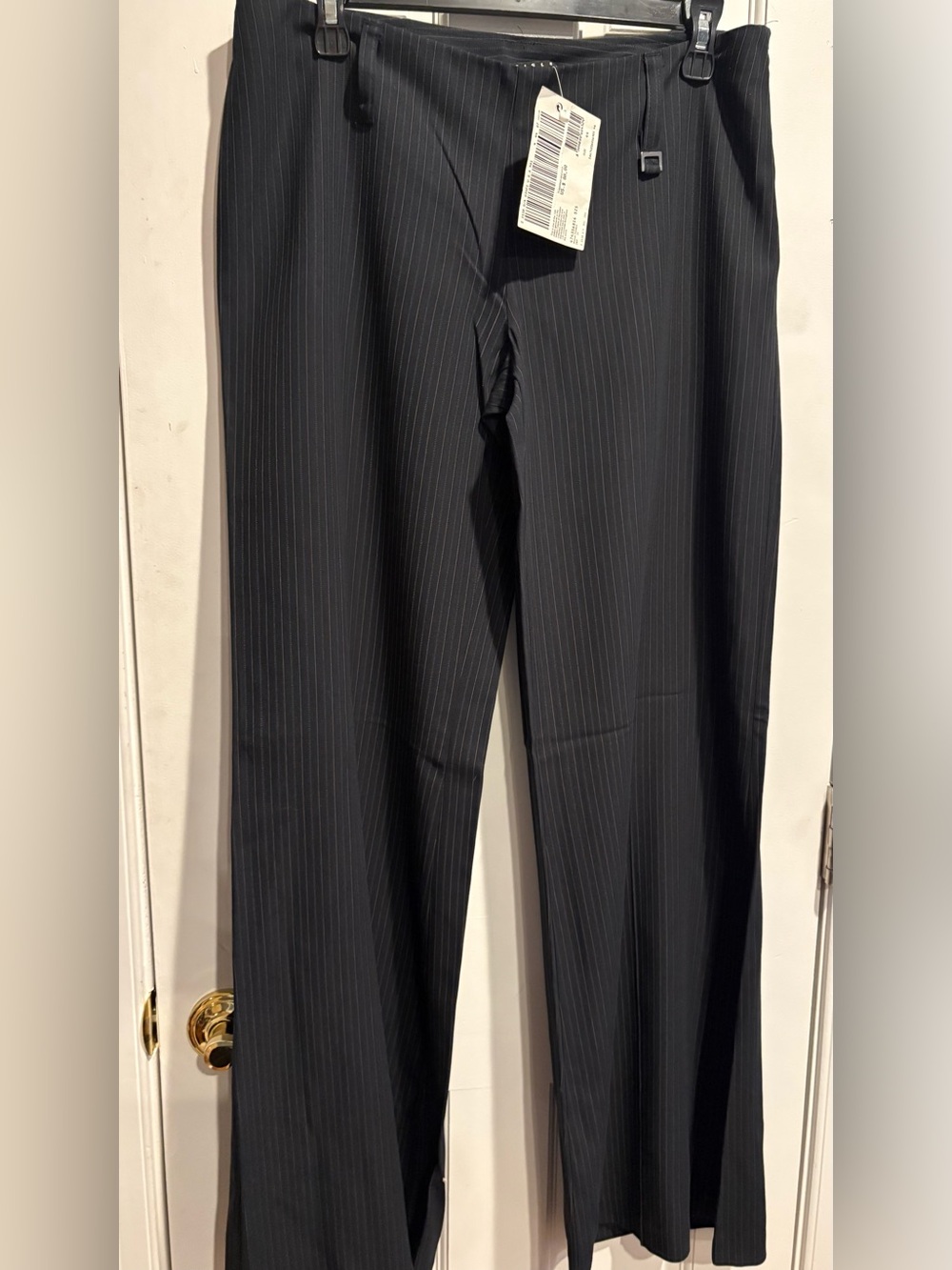 NWT! Sisley Woman’s Black Boot Cut Pinstripe Dress Pants.
